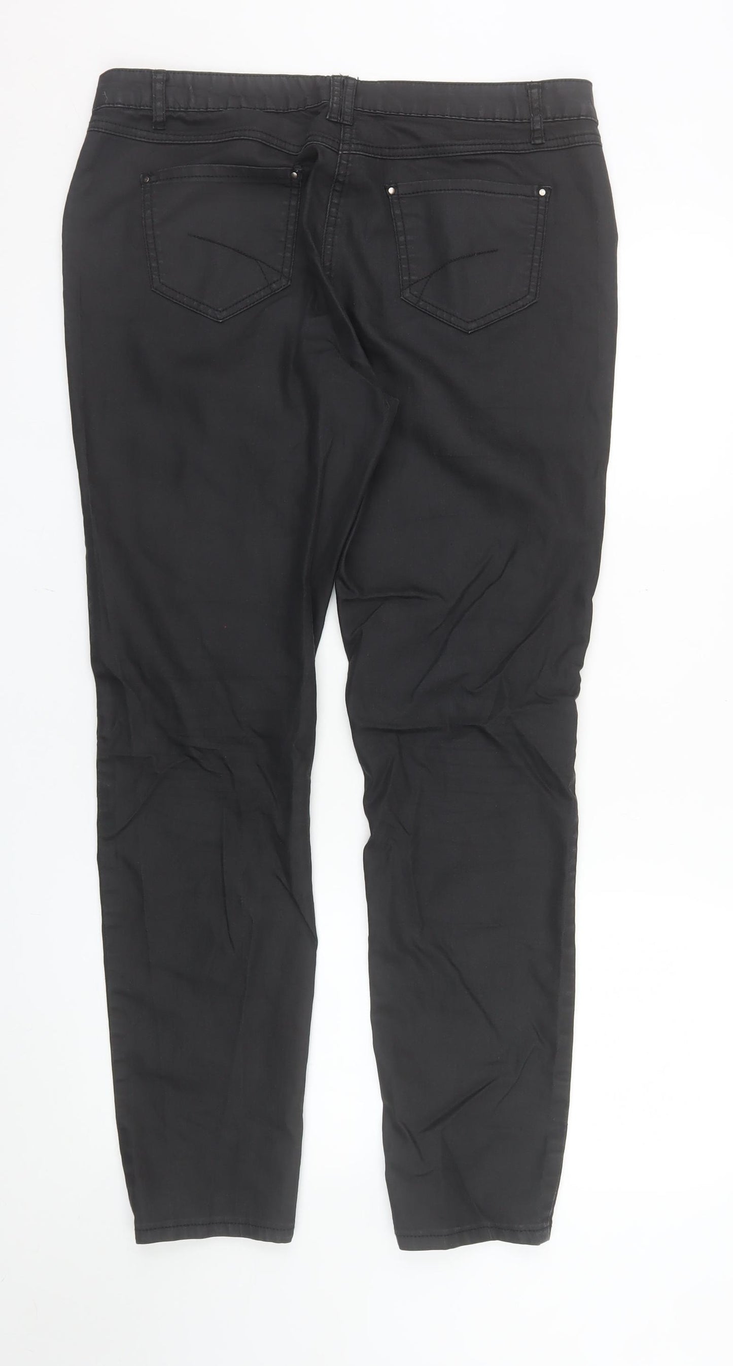 Wallis Womens Black Slim Fit Stretch Trousers UK 14