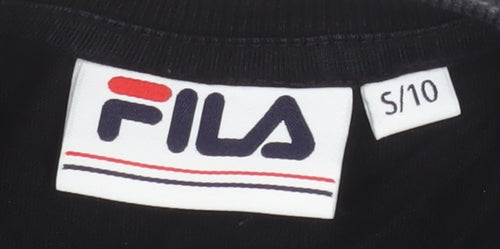 FILA Womens Black Long Sleeve Crew Neck Cotton T-Shirt Size S