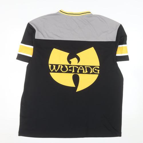 Wu-Tang Men’s 2XL Black V-Neck Band Graphic Colourblock T-Shirt