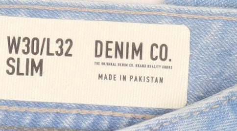 Denim Co. Men's Blue Slim Fit Straight Jeans W30 L32