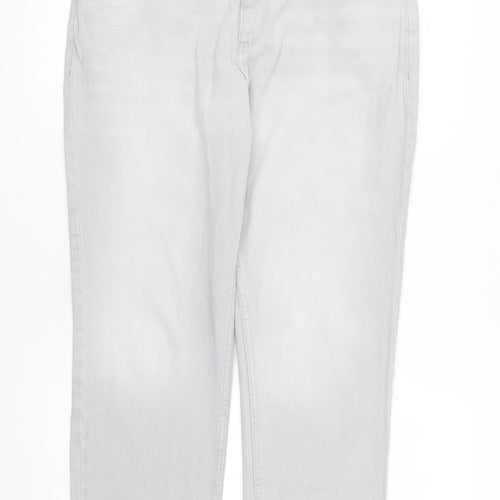 Primark Women Grey Straight Denim Jeans Size 12 Regular Fit