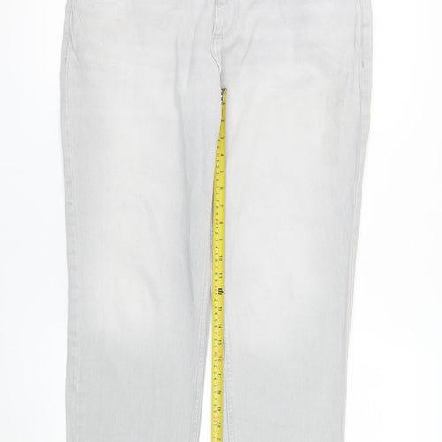 Primark Women Grey Straight Denim Jeans Size 12 Regular Fit