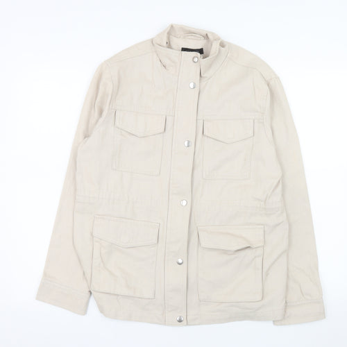 New Look Women's Beige Cotton Military Jacket Size 10