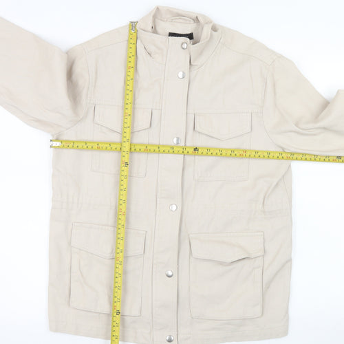 New Look Women's Beige Cotton Military Jacket Size 10
