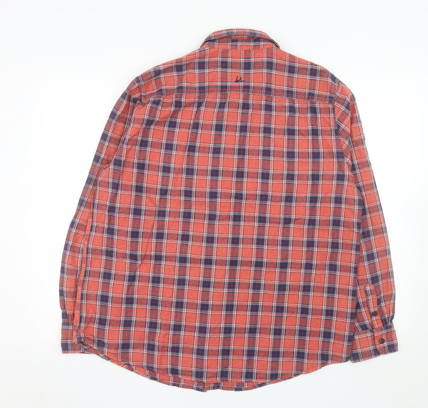 Mantaray Men's Red Check Flannel Button-Up Shirt Size L Long Sleeve