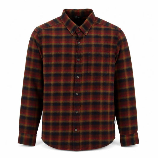 Front view of Eddie Bauer Men's Multicoloured Flannel Plaid Button-Up Shirt M
