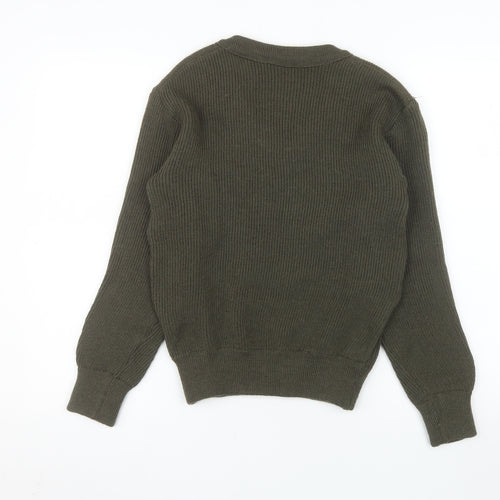 Fabre Granier Men’s Green Wool V-Neck Jumper Size S