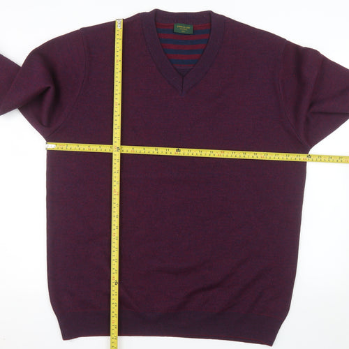 Swallow Men’s Purple Wool Blend V-Neck Classic 2XL Jumper