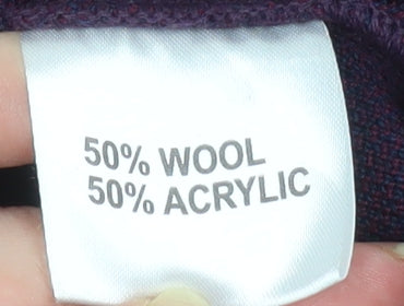 Swallow Men’s Purple Wool Blend V-Neck Classic 2XL Jumper