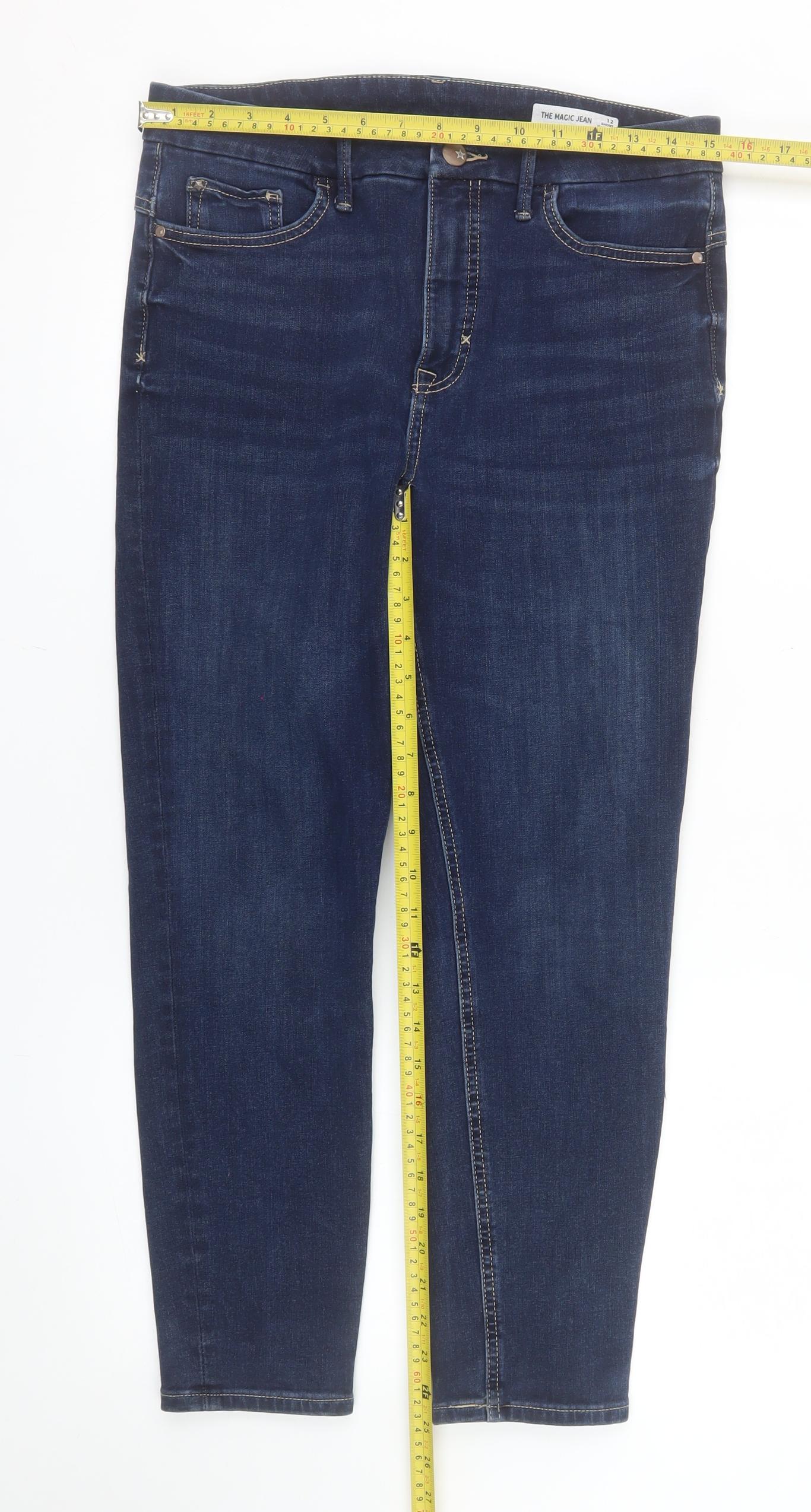 Marks and Spencer Women's Blue Skinny Stretch Jeans Size 12 Short