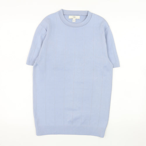 River Island Men’s Blue Short Sleeve Crew Neck Knit Pullover Jumper M