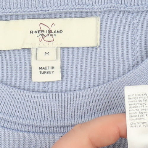 River Island Men’s Blue Short Sleeve Crew Neck Knit Pullover Jumper M