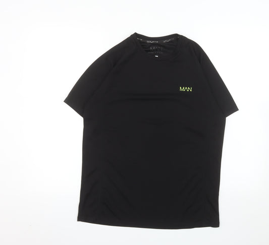 MAN Active Men's Black Medium Athletic T-Shirt Lightweight