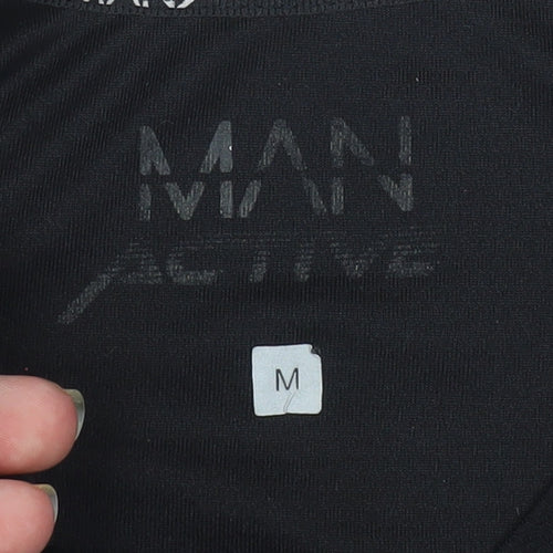 MAN Active Men's Black Medium Athletic T-Shirt Lightweight