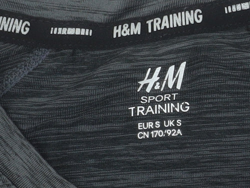 H&M Men Grey Short Sleeve Training T-Shirt Size S Slim Fit