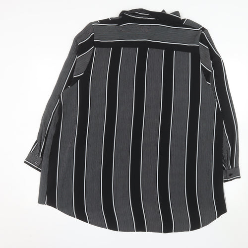 New Look Inspire Women's Black Striped Button-Up Blouse Size 20