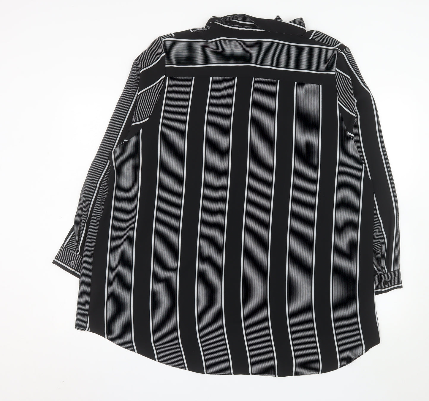 New Look Inspire Women's Black Striped Button-Up Blouse Size 20