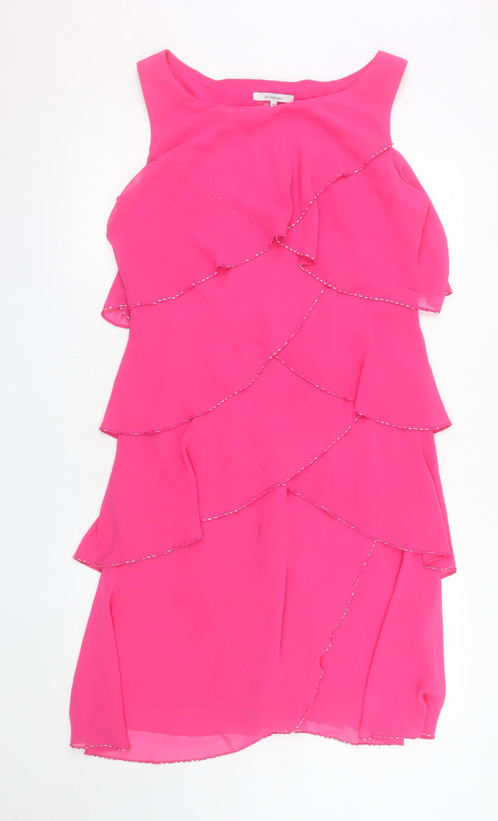 El Corte Ingles Womens Pink Short Sleeveless Shift Dress M