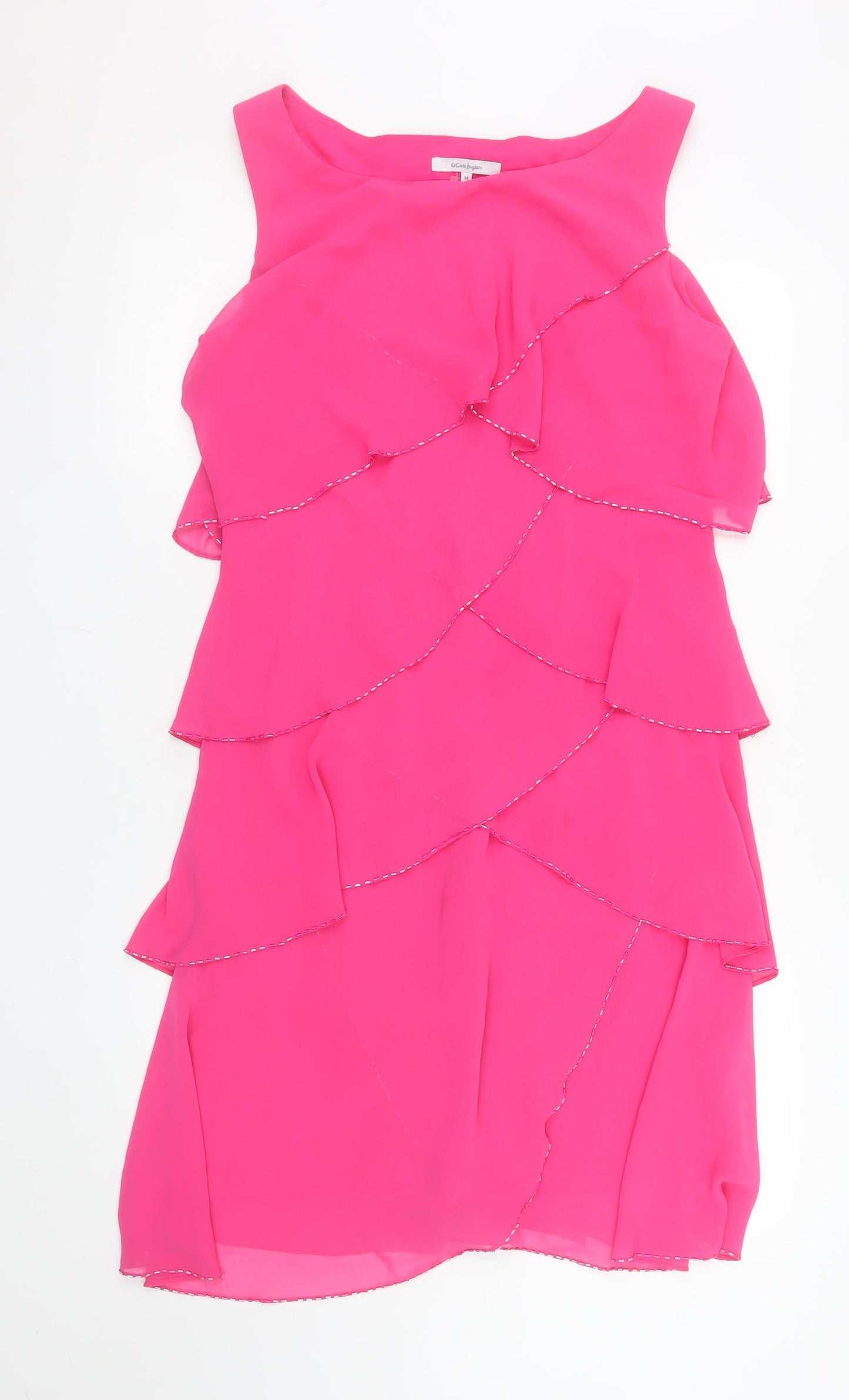 El Corte Ingles Womens Pink Short Sleeveless Shift Dress M