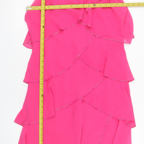 El Corte Ingles Womens Pink Short Sleeveless Shift Dress M
