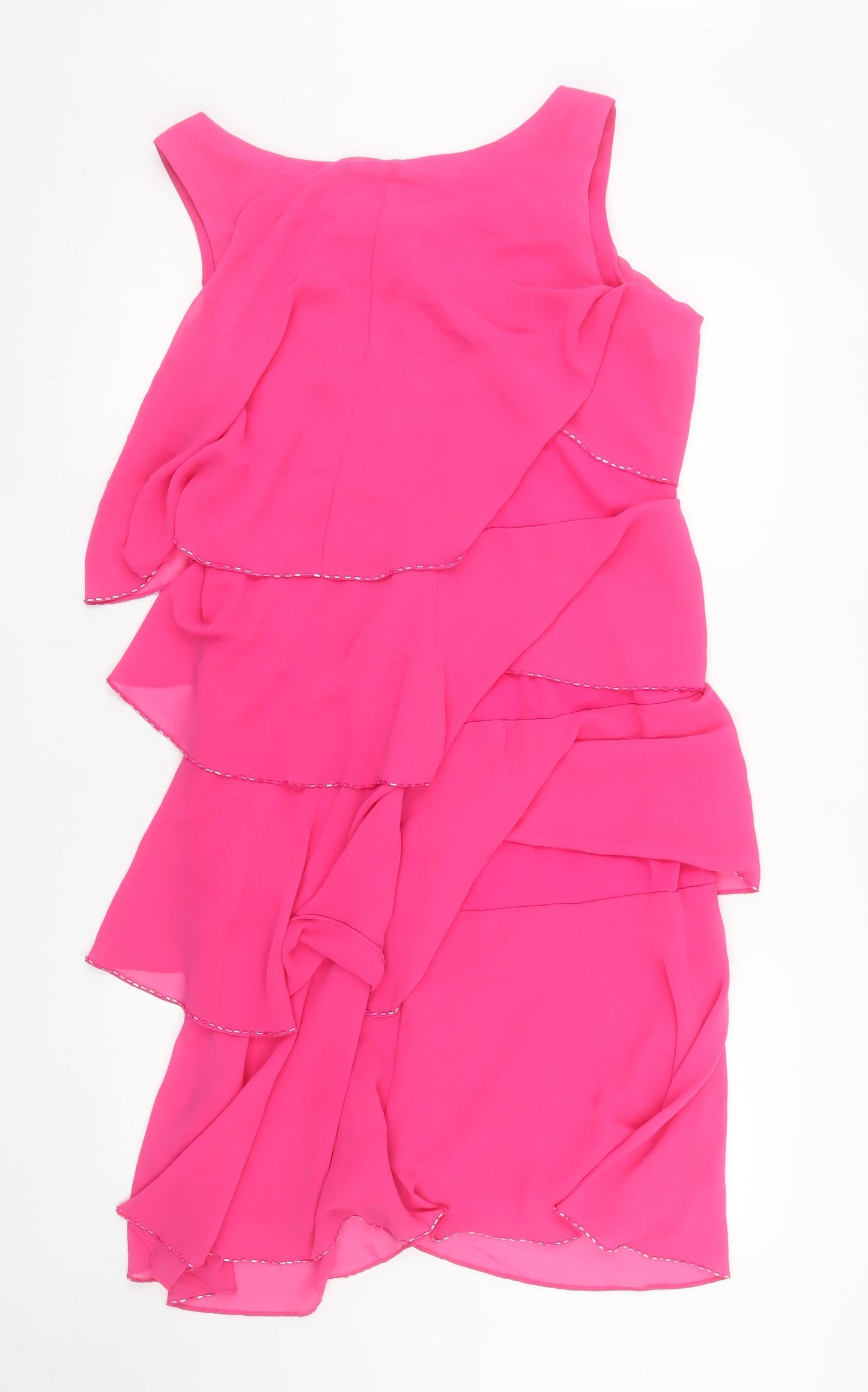 El Corte Ingles Womens Pink Short Sleeveless Shift Dress M