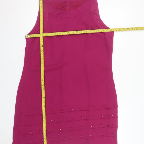 Gallery Women's Pink Shift Dress Size 20 Sleeveless Beaded