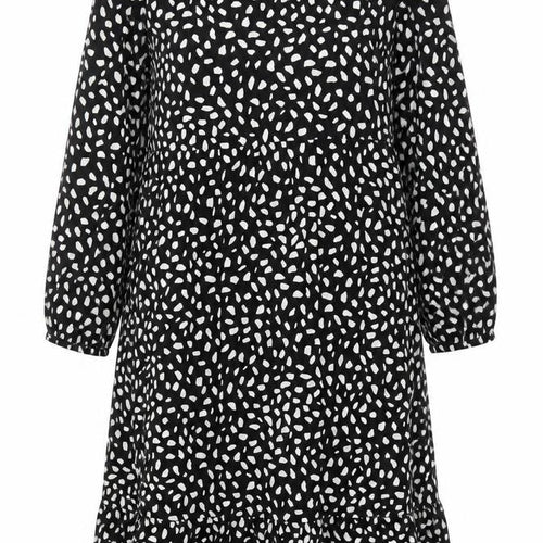 Missguided Women Black Animal Print Midi A-Line Dress Size 14