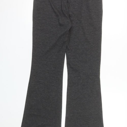 Stradivarius Women's Grey Flared Leggings Size 10 Stretch Cotton