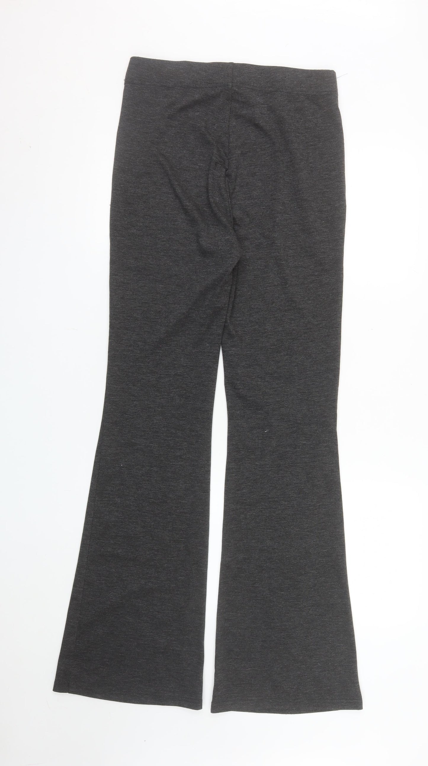 Stradivarius Women's Grey Flared Leggings Size 10 Stretch Cotton