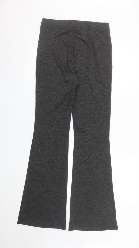 Stradivarius Women's Grey Flared Leggings Size 10 Stretch Cotton