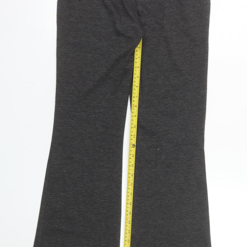 Stradivarius Women's Grey Flared Leggings Size 10 Stretch Cotton