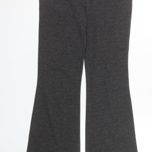 Stradivarius Women's Grey Flared Leggings Size 10 Stretch Cotton