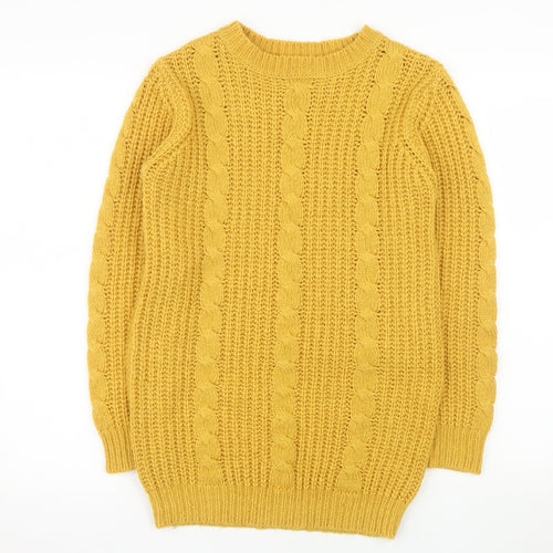 St. Bernard Women’s Yellow Cable-Knit Acrylic Jumper Size S
