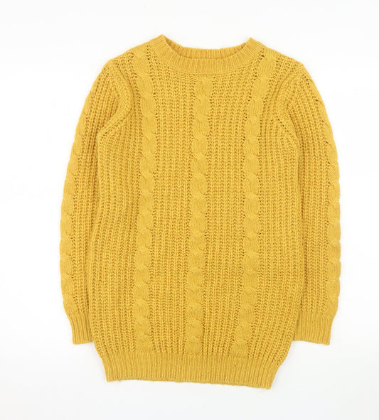 St. Bernard Women’s Yellow Cable-Knit Acrylic Jumper Size S