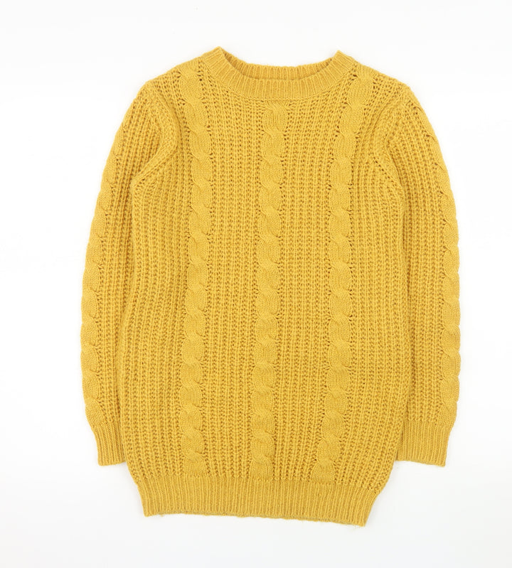 St. Bernard Women’s Yellow Cable-Knit Acrylic Jumper Size S