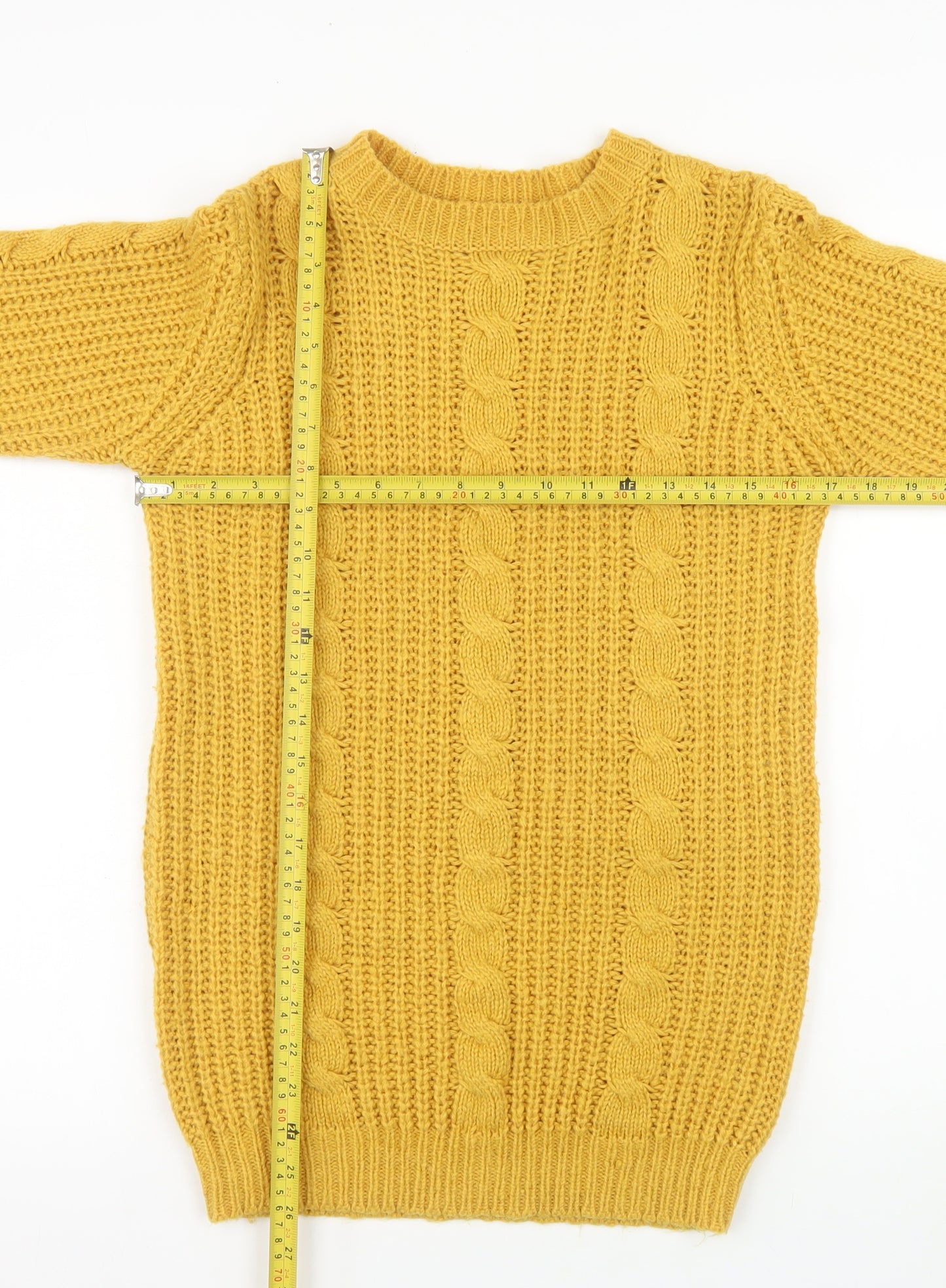 St. Bernard Women’s Yellow Cable-Knit Acrylic Jumper Size S
