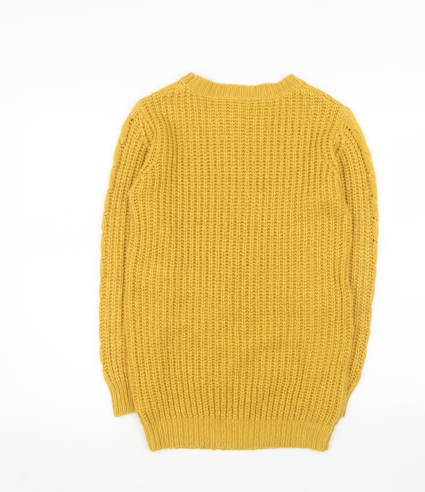 St. Bernard Women’s Yellow Cable-Knit Acrylic Jumper Size S