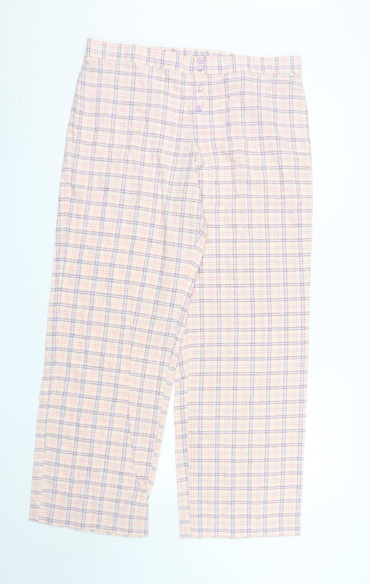 Calvin Klein Women's Pink Check Cotton Pyjama Pants L