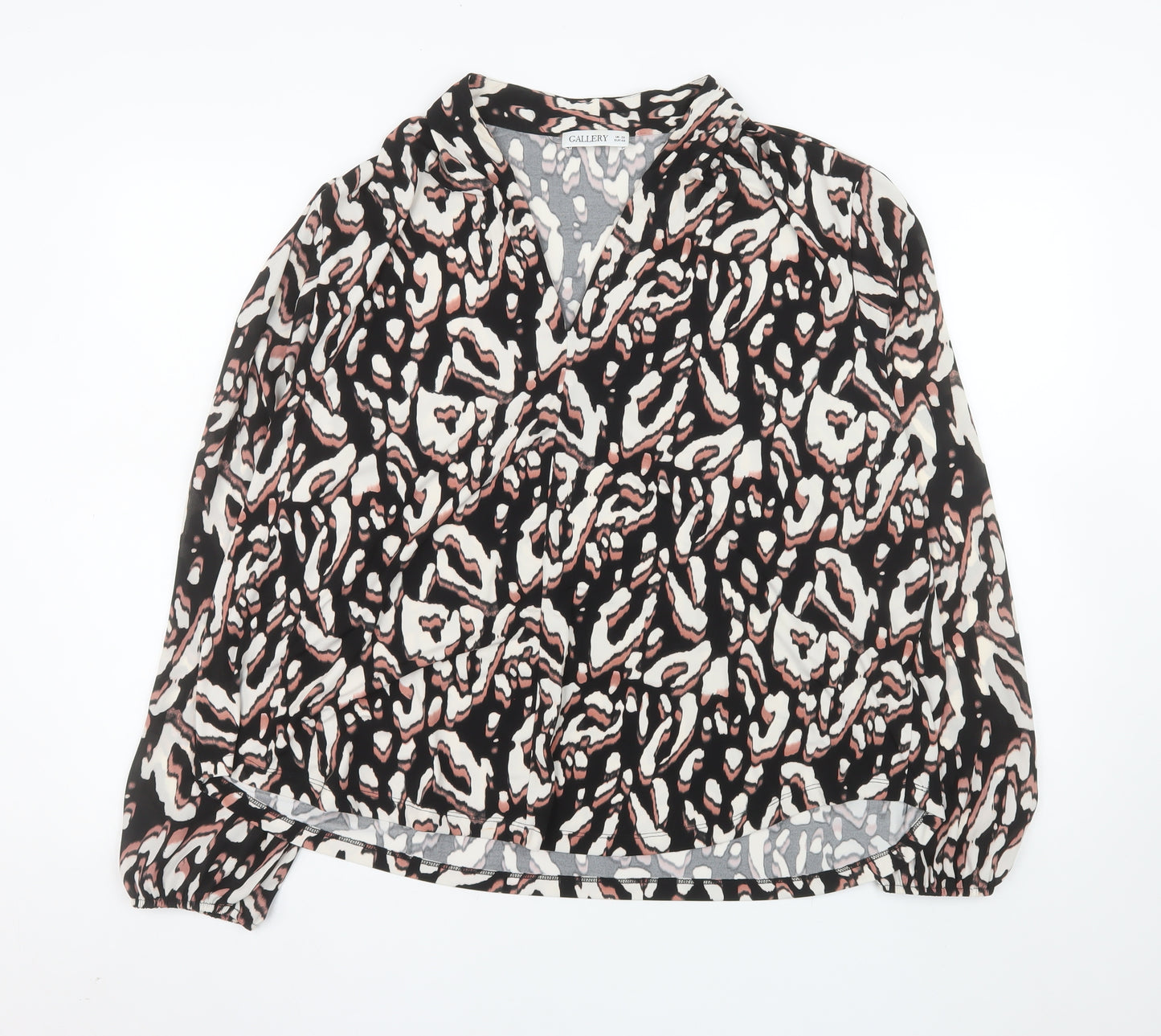 Gallery Womens Multicoloured Animal Print V-Neck Wrap Blouse UK20