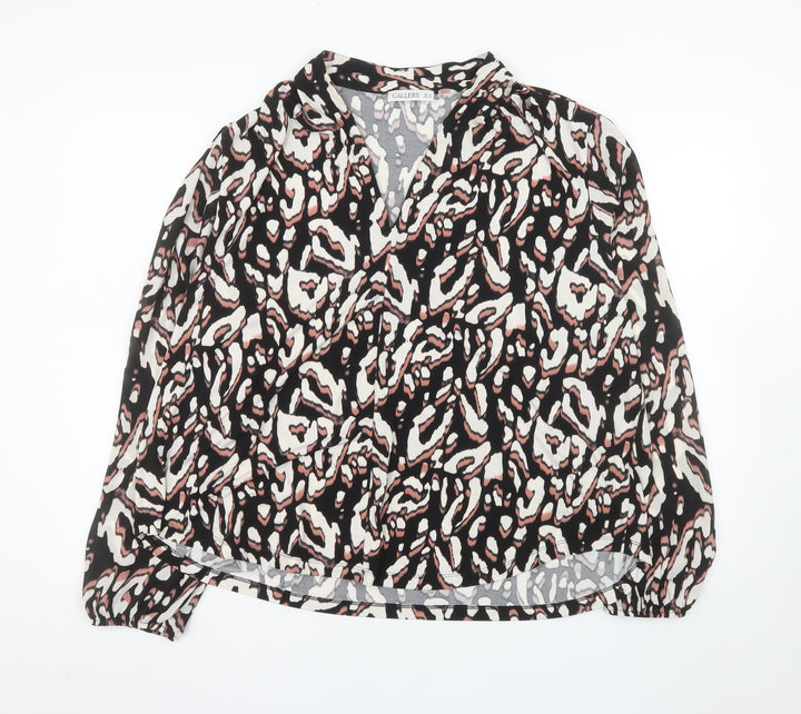 Gallery Womens Multicoloured Animal Print V-Neck Wrap Blouse UK20
