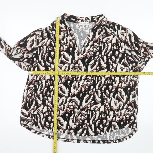 Gallery Womens Multicoloured Animal Print V-Neck Wrap Blouse UK20