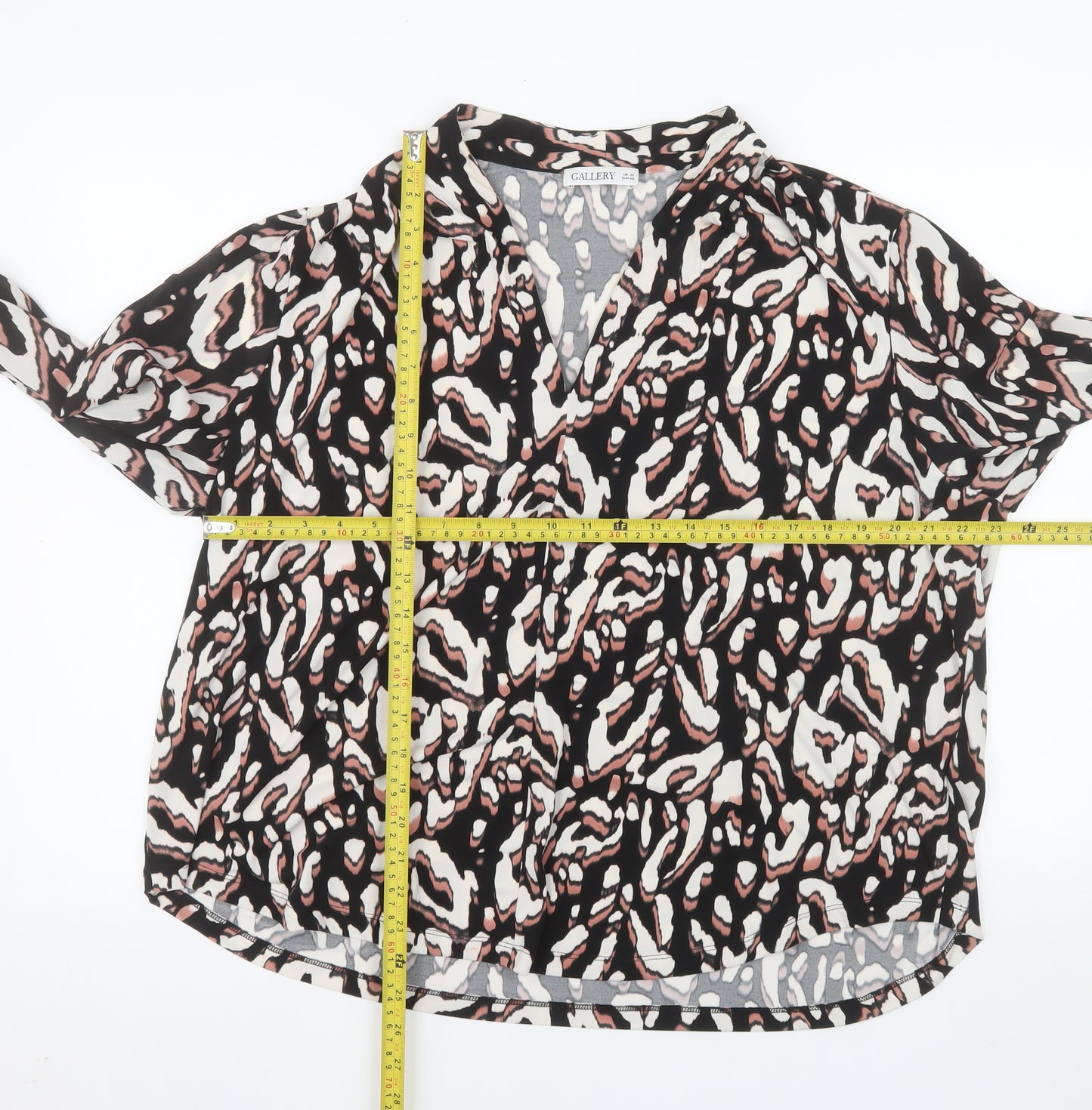 Gallery Womens Multicoloured Animal Print V-Neck Wrap Blouse UK20