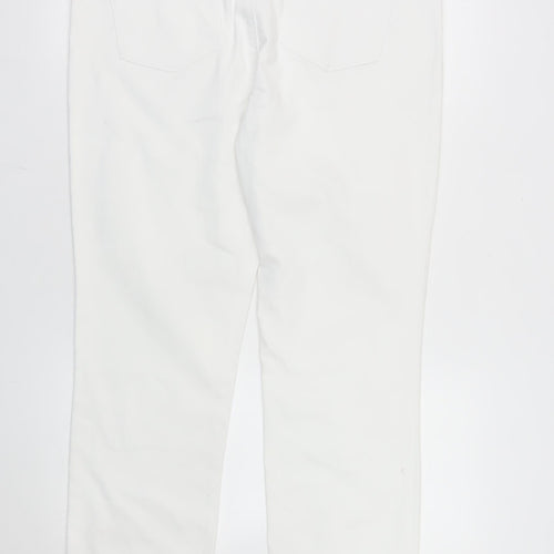 Dunnes Stores Womens White Straight Jeans Size 16 Regular Fit