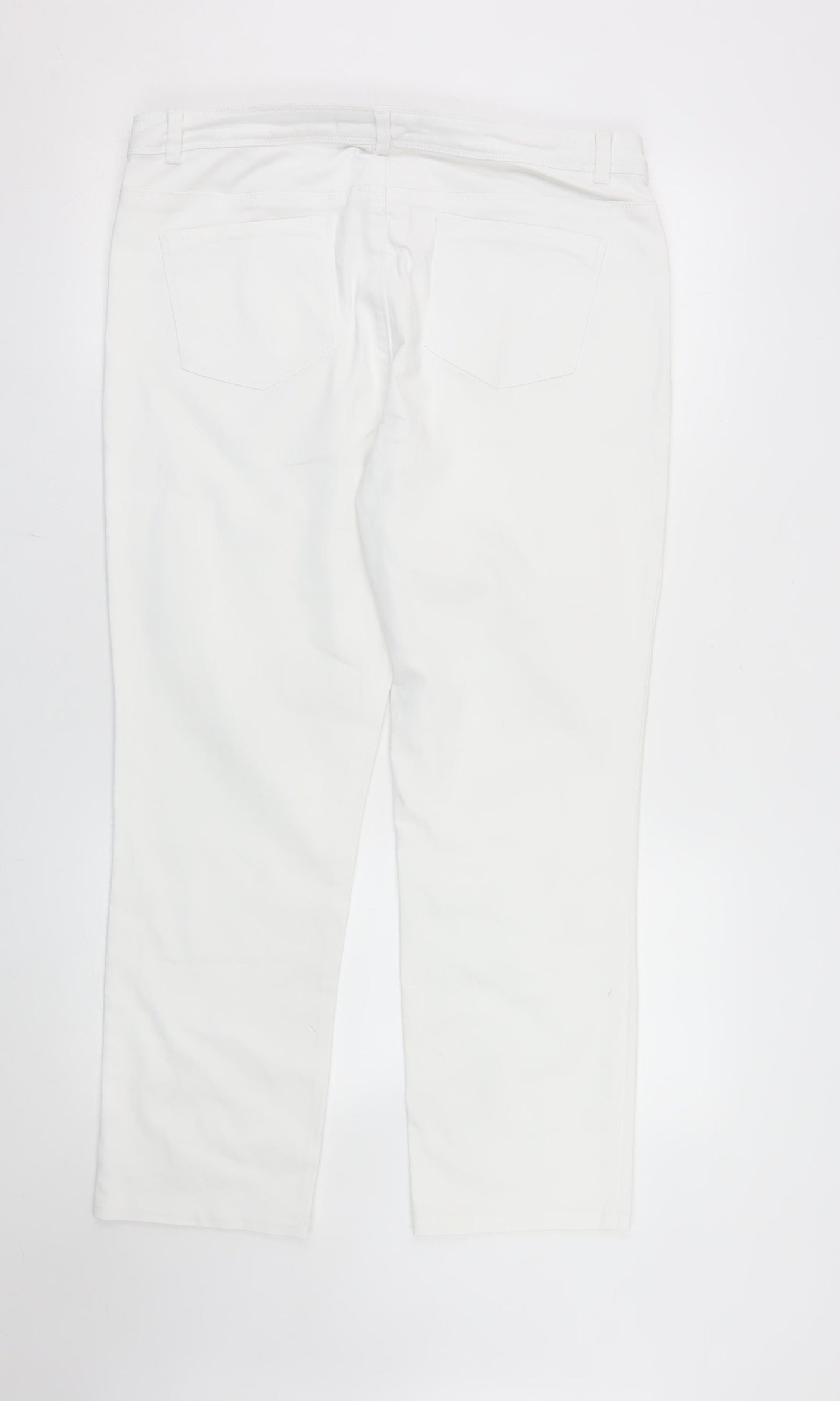 Dunnes Stores Womens White Straight Jeans Size 16 Regular Fit
