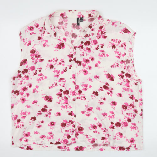 Vero Moda Women's Multicoloured Floral Linen Blouse XL