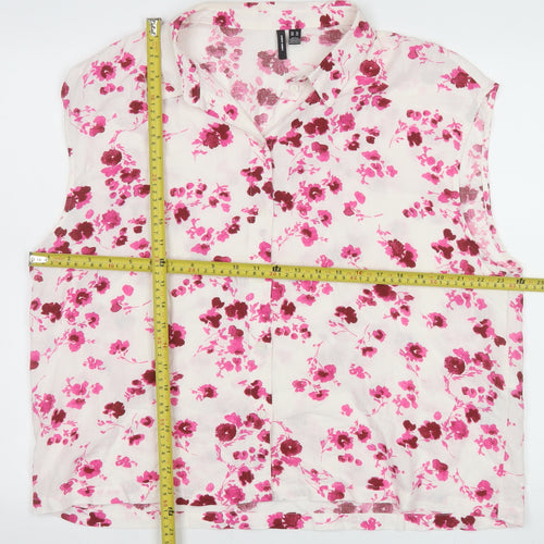 Vero Moda Women's Multicoloured Floral Linen Blouse XL
