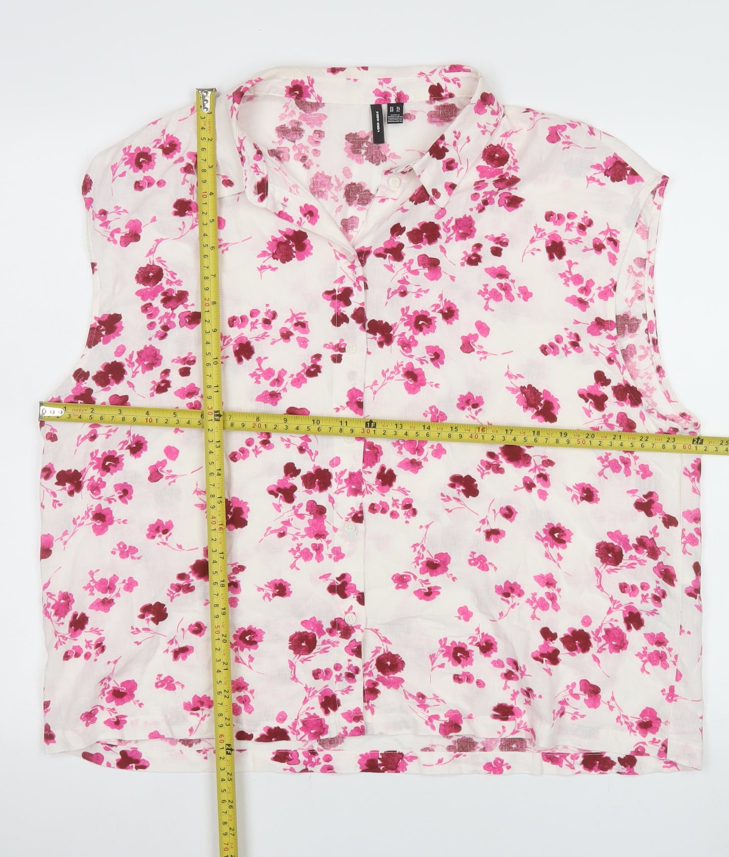 Vero Moda Women's Multicoloured Floral Linen Blouse XL
