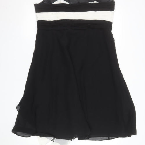 Début Women’s Black Strapless Chiffon Ruched Knee Length Dress Size 16