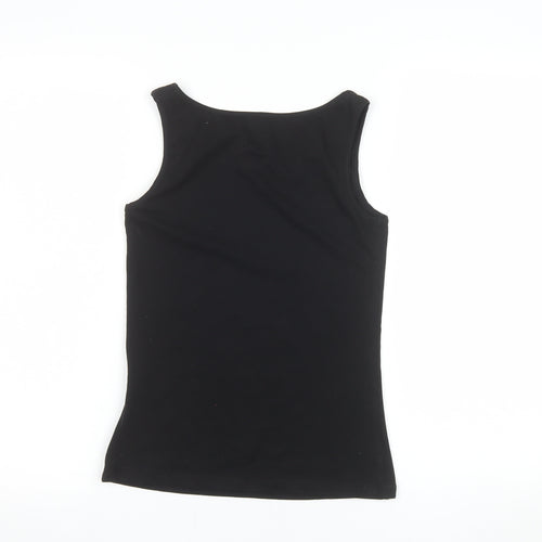 H&M Girls Black Organic Cotton Tank Top Size 14 Years Basic Sleeveless