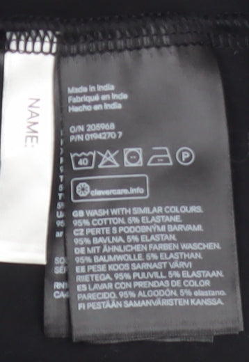 H&M Girls Black Organic Cotton Tank Top Size 14 Years Basic Sleeveless